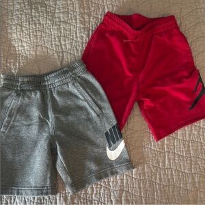Nike and Jordan Kids Red and Gray Athletic Shorts Set